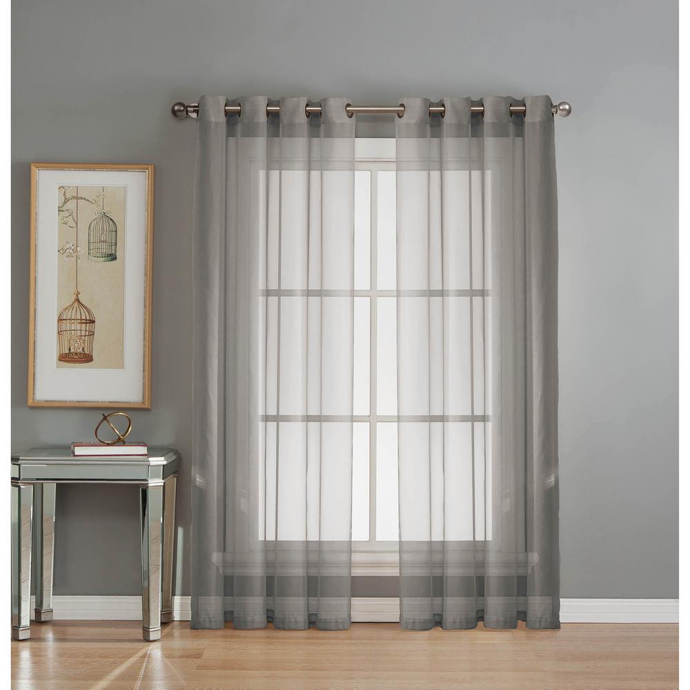 grey voile curtains