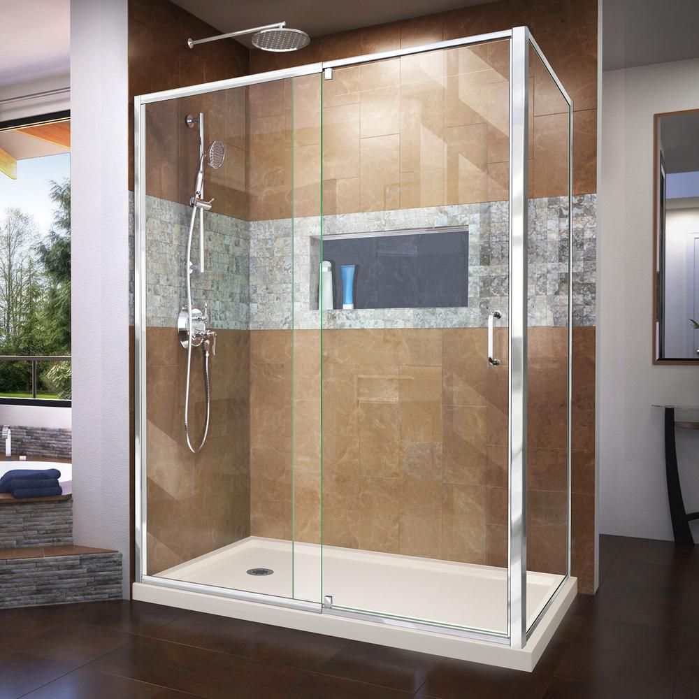 DreamLine Flex 60 In W X 36 In D X 74 75 In Framed Pivot Shower   Dreamline Alcove Shower Doors Dl 6720l 22 01 64 1000 