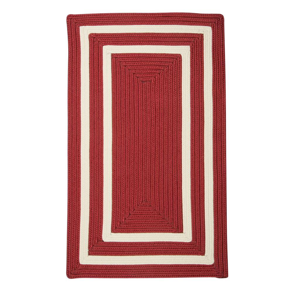 Griffin Border Red/White 2 ft. x 3 ft. Braided Indoor/Outdoor Area Rug
