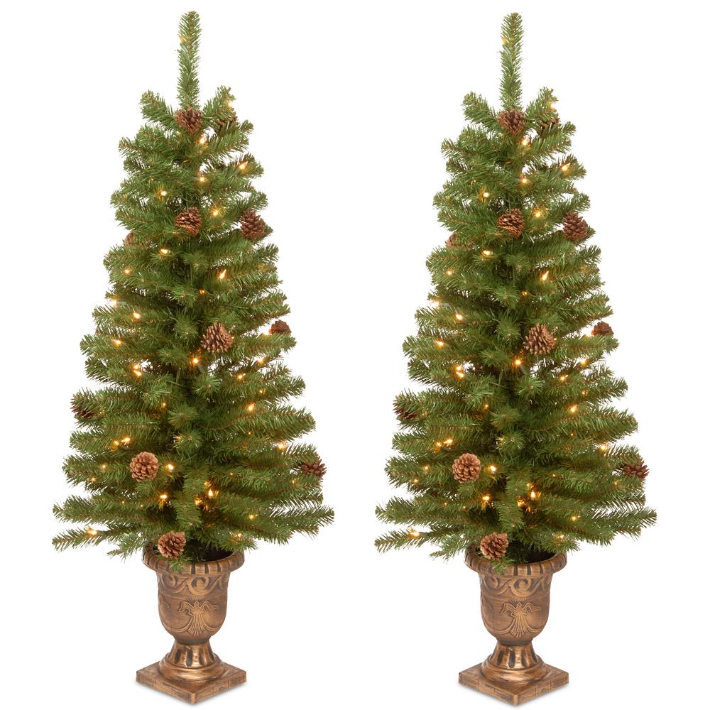 Home Accents Holiday 4 ft. Entrance Tree with Lights (Set of 2)-HMC7 ...