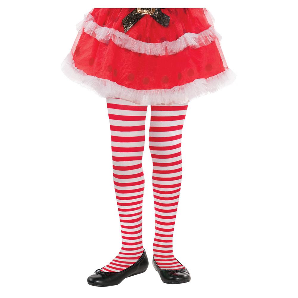 amscan child m l candy cane striped christmas red and white tights christmas tights