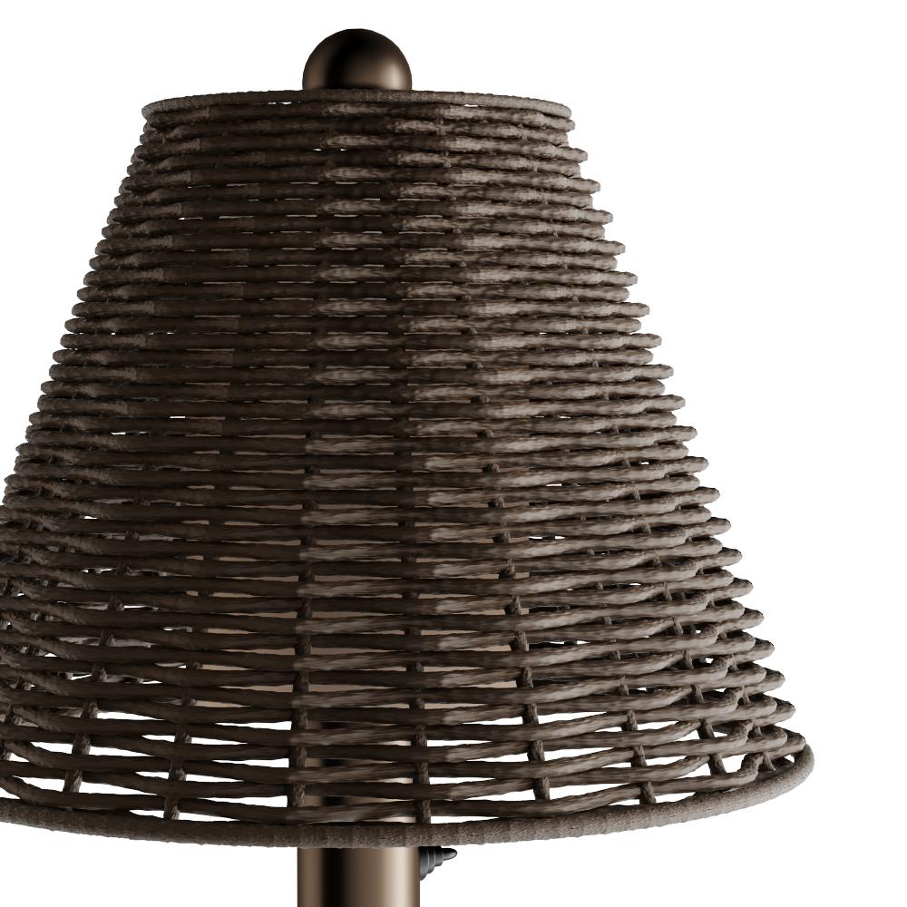 Patio Living Concepts Tahiti 28 In Bronze Outdoor Umbrella Table Lamp With Walnut Wicker Shade 12777 The Home Depot