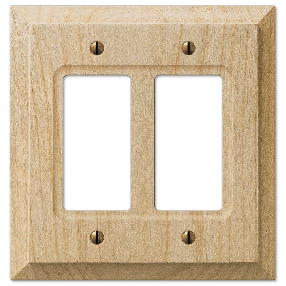 Hampton Bay Cabin 2 Decora Wall Plate Unfinished Alder Wood Hampton Bay Cabin 2 Decora Wall Plate Unfinished Alder Wood