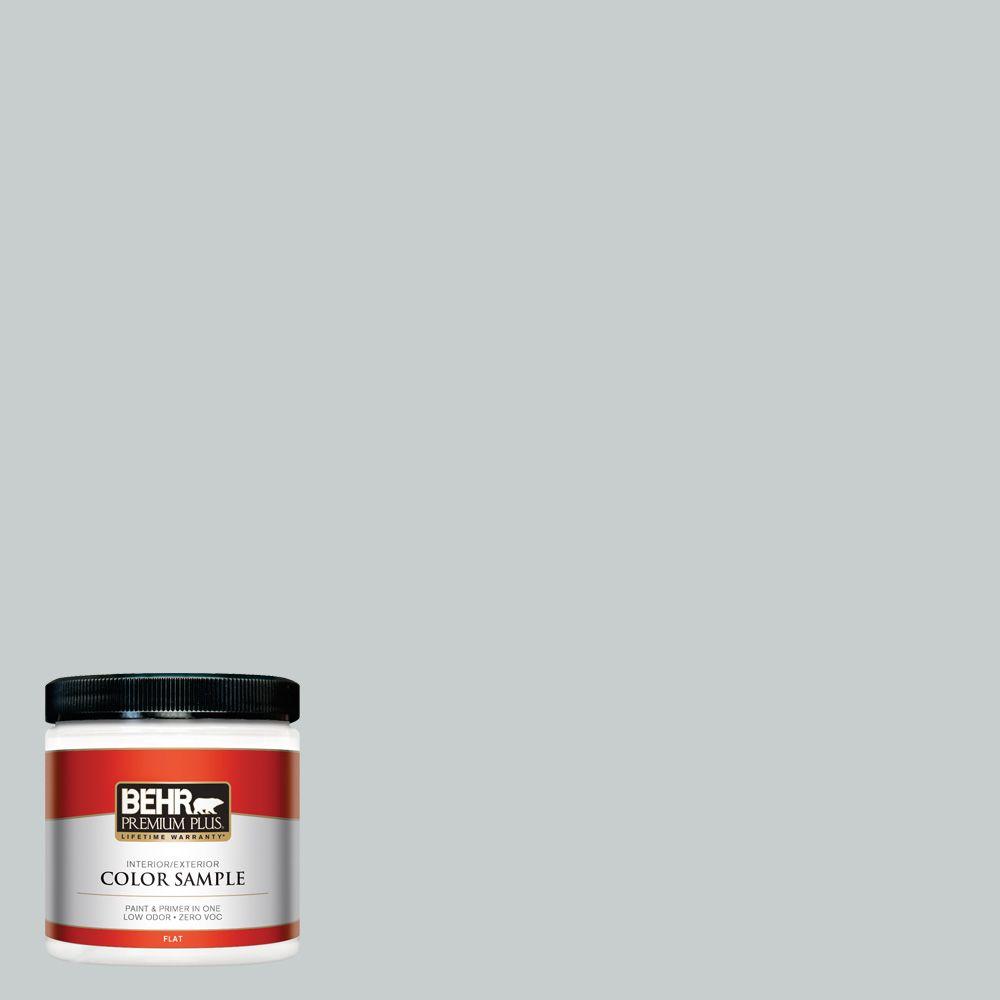 Behr Premium Plus 8 Oz 720e 2 Light French Gray Flat Interior Exterior Paint And Primer In One Sample