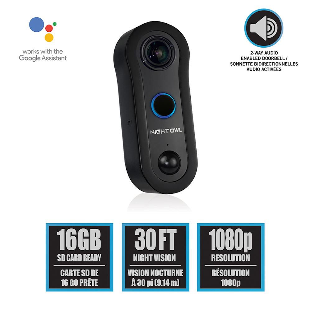 night owl 1080p hd smart video doorbell