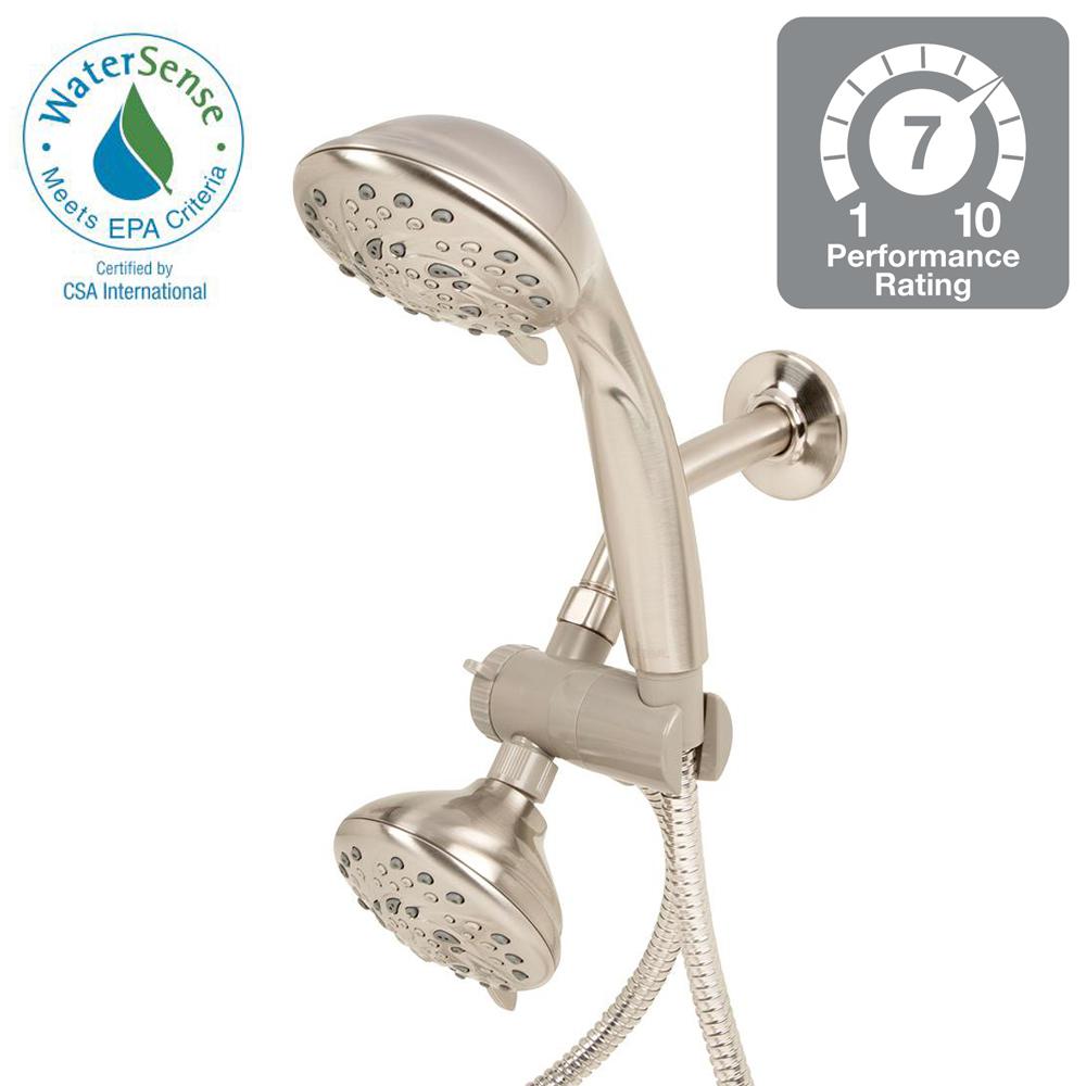 Glacier Bay 5Spray Hand Shower and Shower Head Combo Kit in Brushed