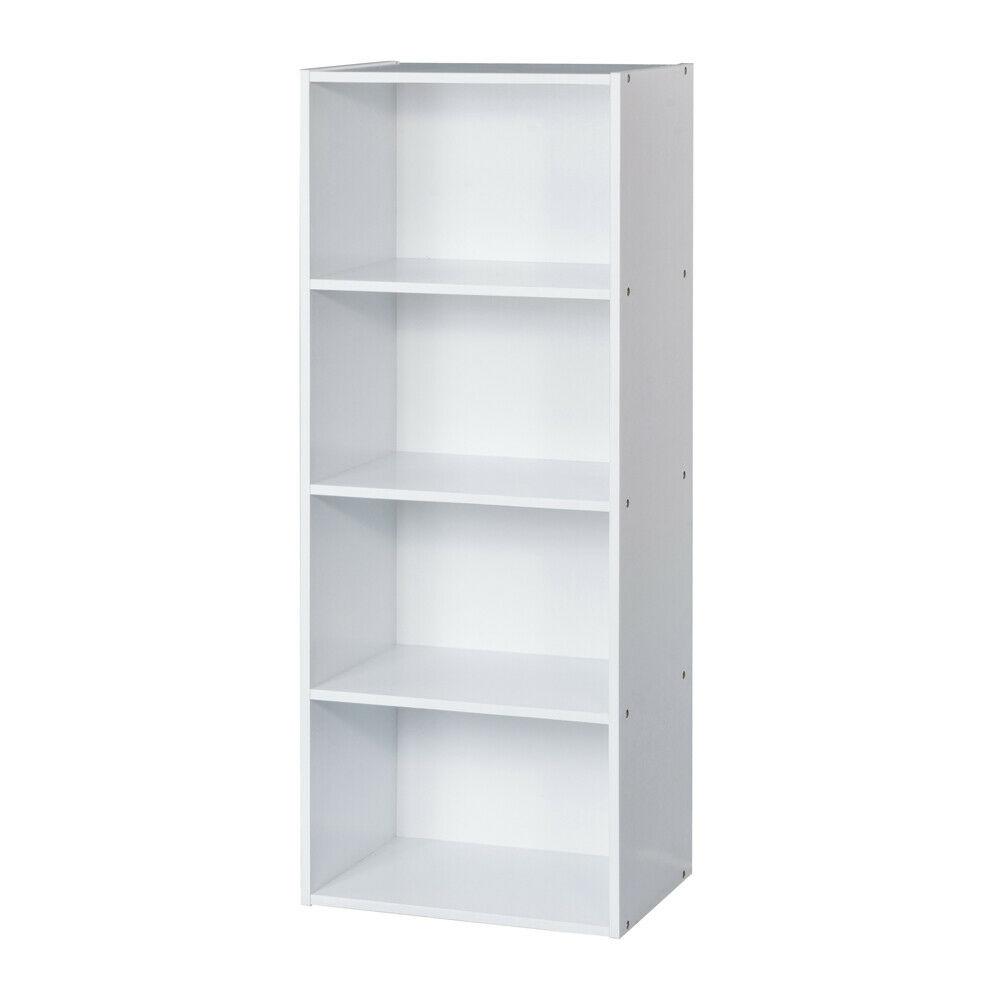 Boyel Living 4Tier White Open Shelf Storage Display Bookcase