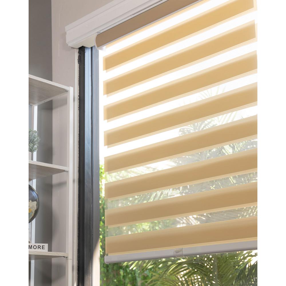 Chicology CuttoWidth Basic Slate Cordless Light Filtering Dual Layer