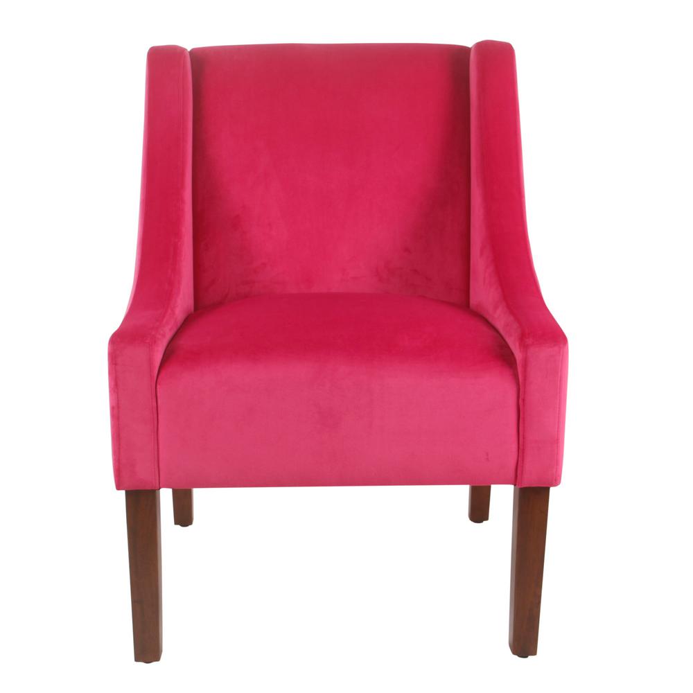 Homepop Pink Velvet Modern Velvet Swoop Arm Accent Chair