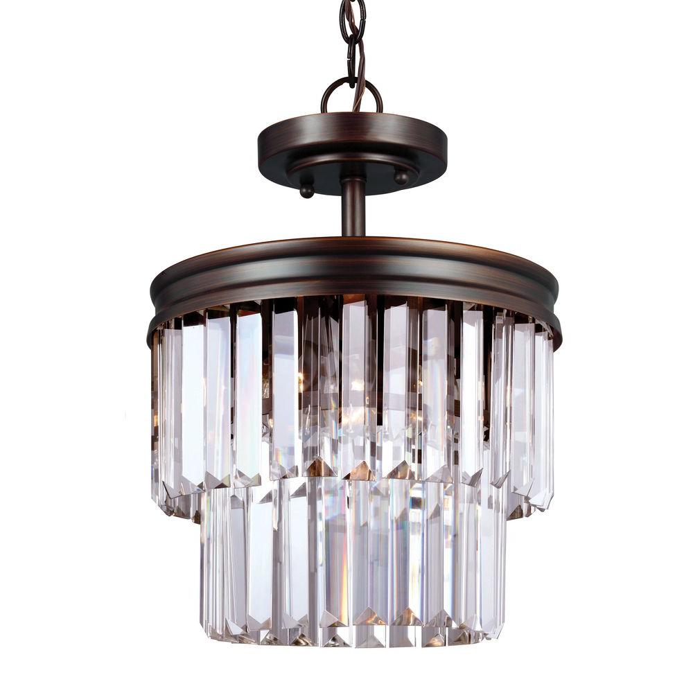 Sea Gull Lighting Carondelet 2 Light Burnt Sienna Semi Flushmount Sea Gull Lighting Carondelet 2 Light Burnt Sienna Semi Flushmount Convertible Pendant With Led
