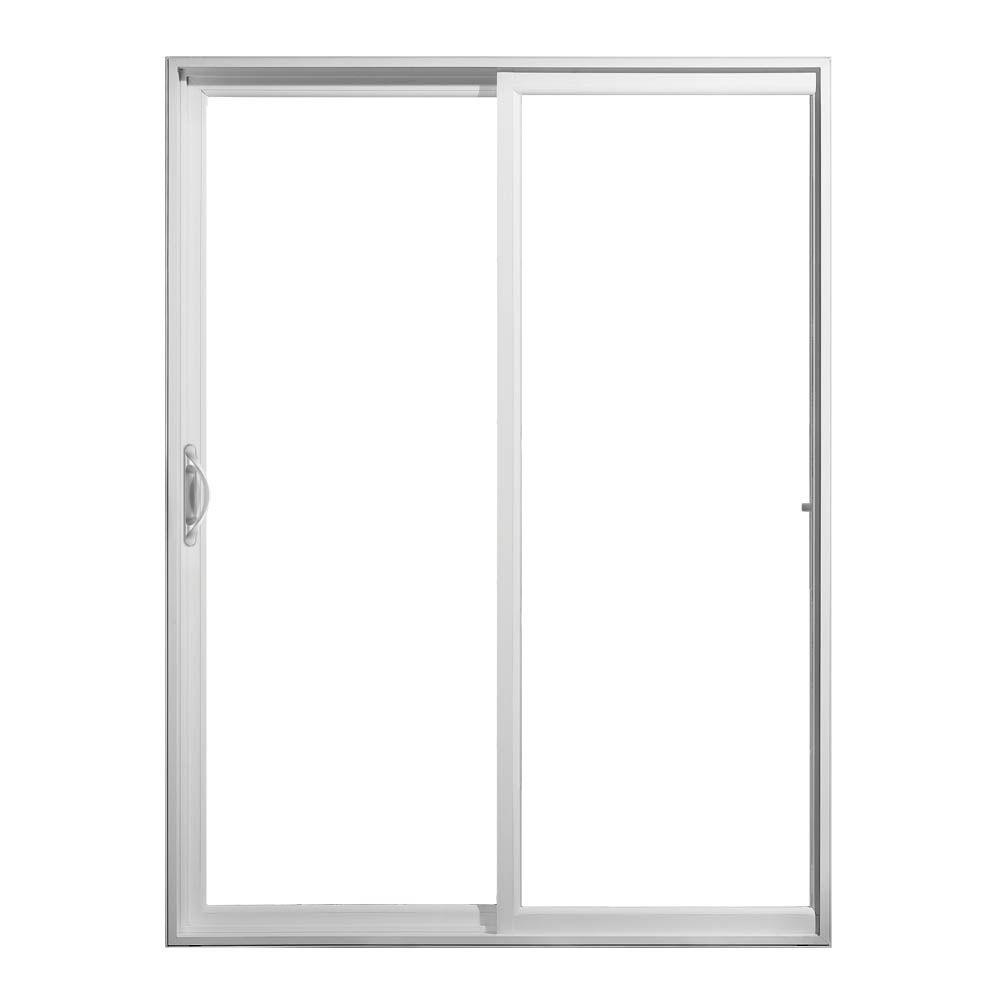 JELDWEN 60 in. x 80 in. V2500 White Vinyl LeftHand Full Lite Sliding