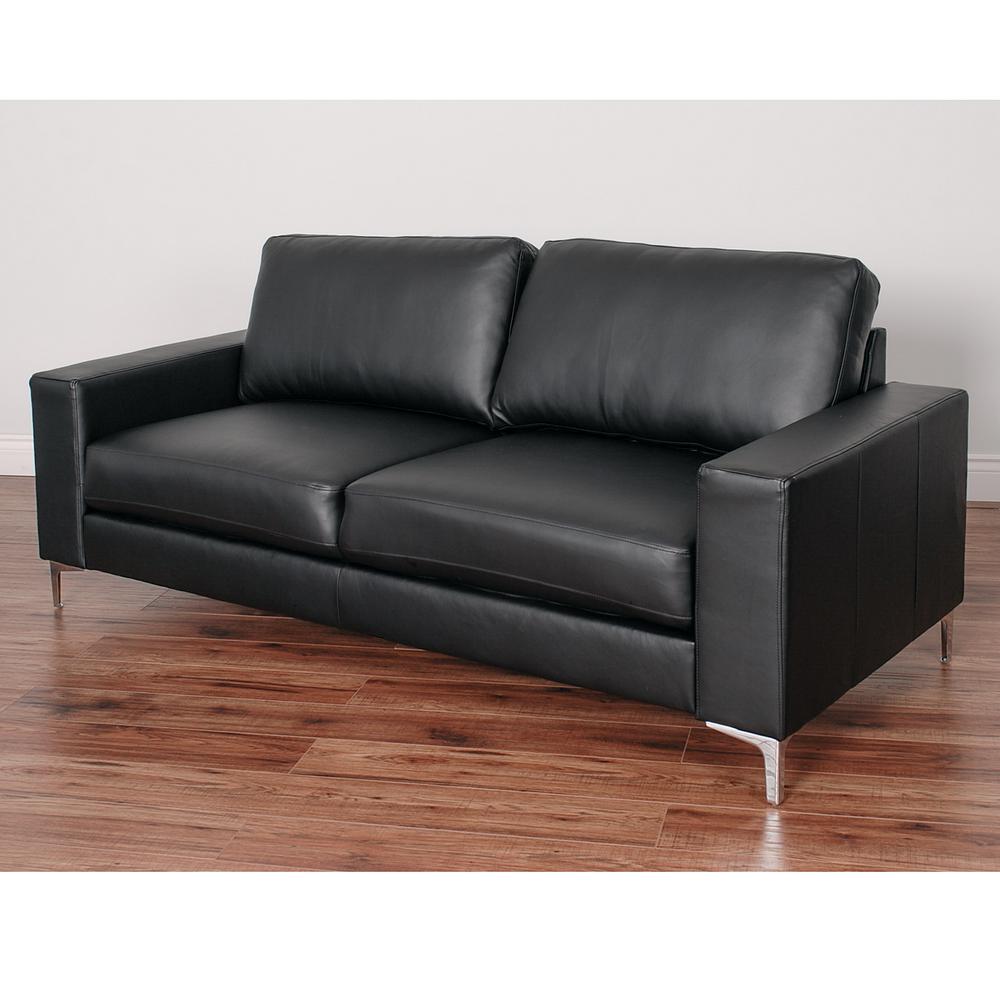 Modern Leather Sofas Loveseats Living Room Furniture The Cory Contemporary Black Bonded Leather Sofa