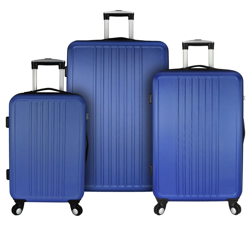 Elite Luggage Versatile 3-Piece Hardside Spinner Luggage Set, Blue ...