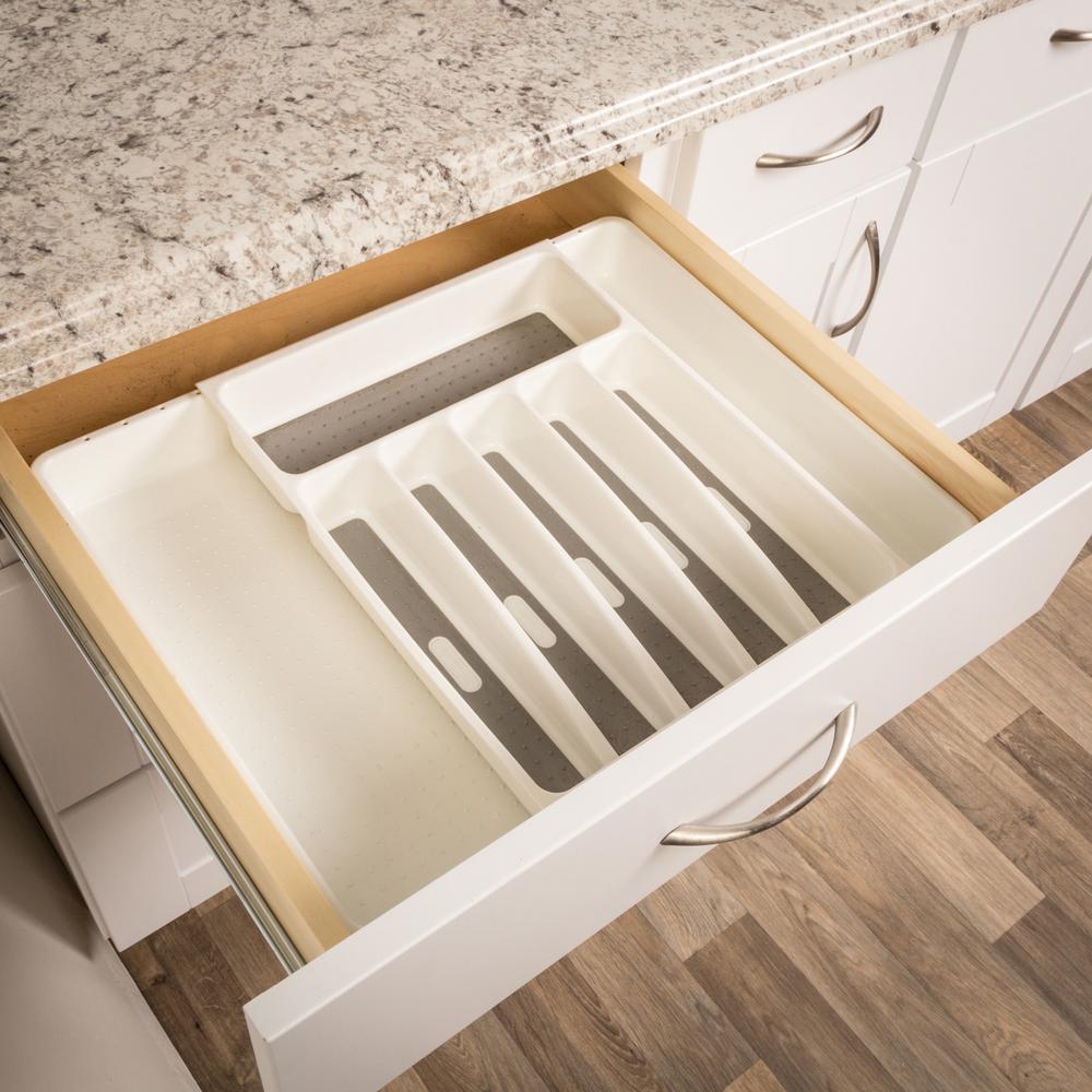 Real Solutions for Real Life Expandable White Plastic Utility Drawer