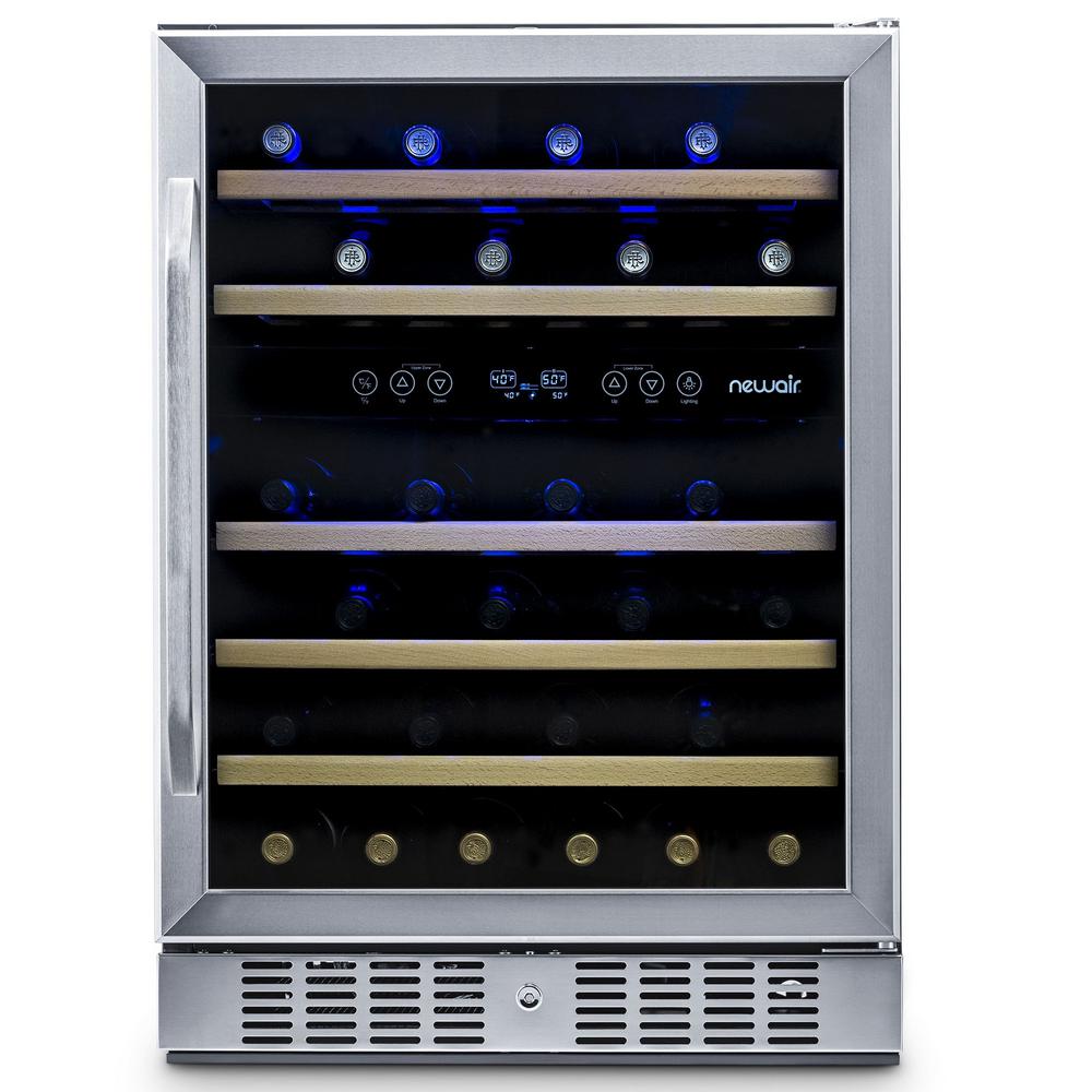 Newair Premium Dual Zone 46 Bottle Built In Freestanding Fridge