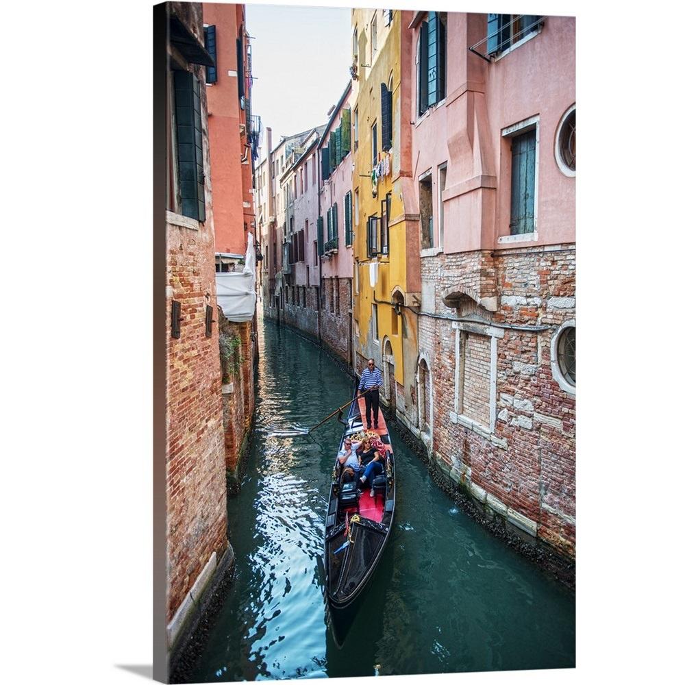 Greatbigcanvas Colorful Canal With A Gondola Venice Italy Europe By Circle Capture Canvas Wall Art 2521985 24 16x24 The Home Depot