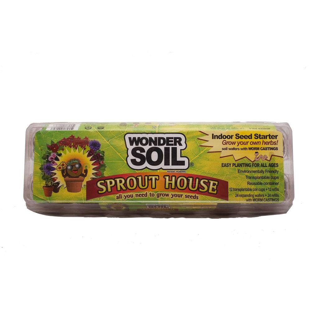 WONDER SOIL Sprout House Greenhouse with Coco Coir Cups and WafersWSSH