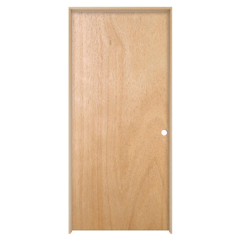 Jeld Wen 24 In X 80 In Unfinished Left Hand Flush Hardwood Single Prehung Interior Door