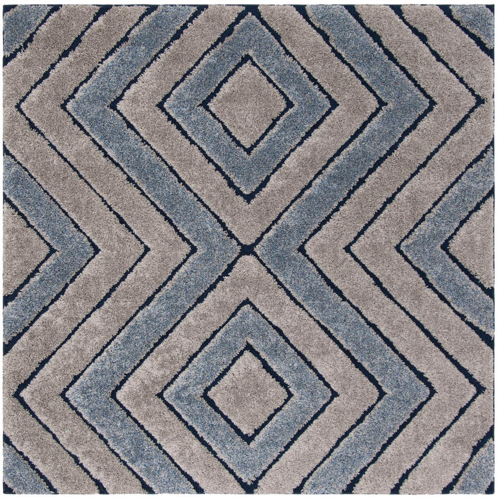 Safavieh Memphis Shag Gray/Blue 6 ft. 7 in. x 6 ft. 7 in. Square Area