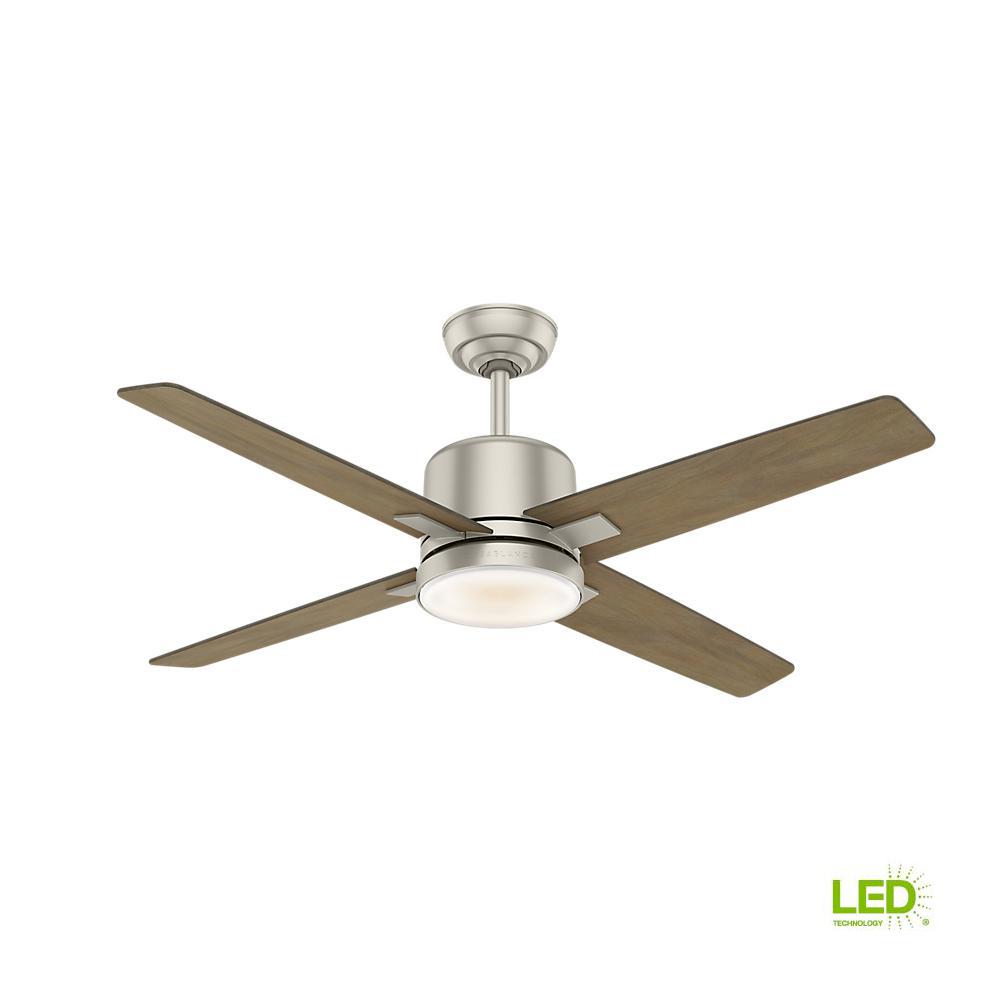 Casablanca Axial 52 In Led Indoor Matte Nickel Ceiling Fan With Casablanca Axial 52 In Led Indoor Matte Nickel Ceiling Fan With Light And Wall Control