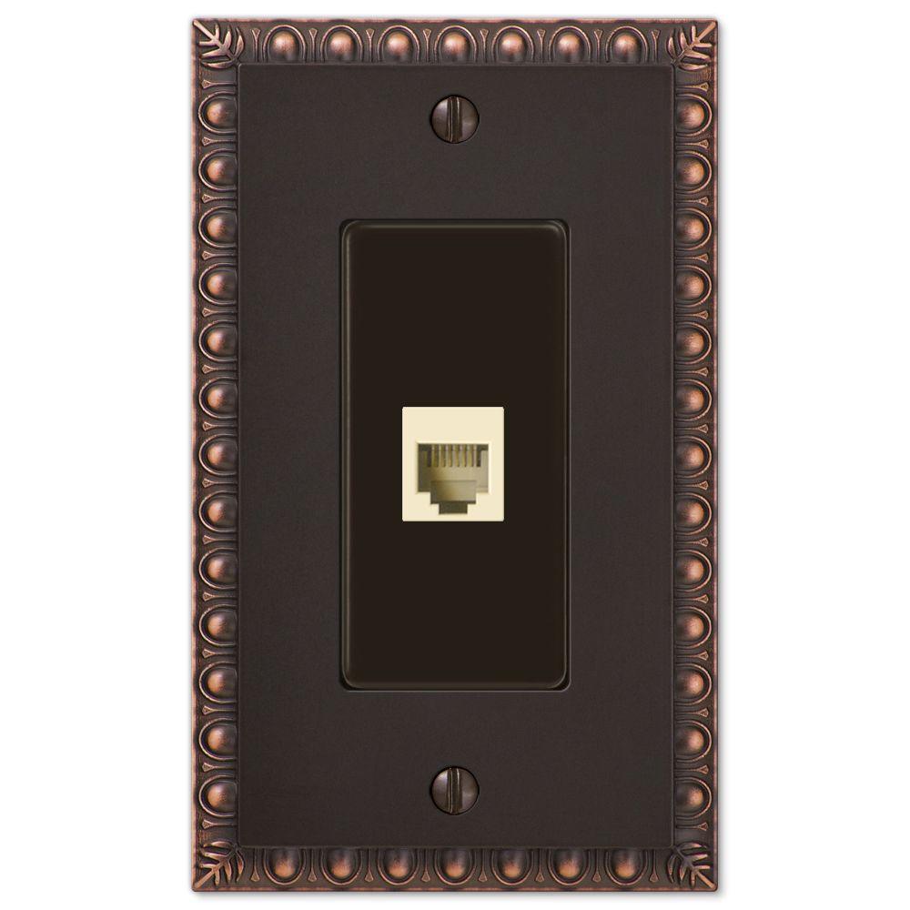 AMERELLE Bronze 1Gang Phone Jack Wall Plate (1Pack)90PHVB The Home