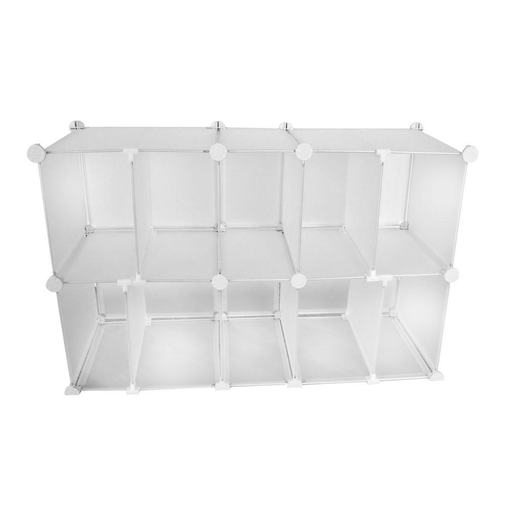 Luxury Living 22 In H X 35 In W X 14 In D Clear Plastic 10 Cube Storage Organizer 80d The Home Depot