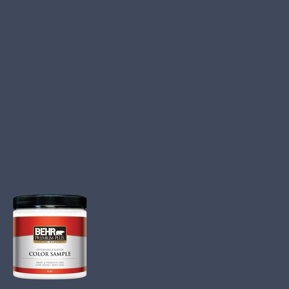 Behr Premium Plus 8 Oz S530 7 Dark Navy Flat Interior Exterior S530 7 Dark Navy Flat Interior Exterior Paint And Primer In One Sample