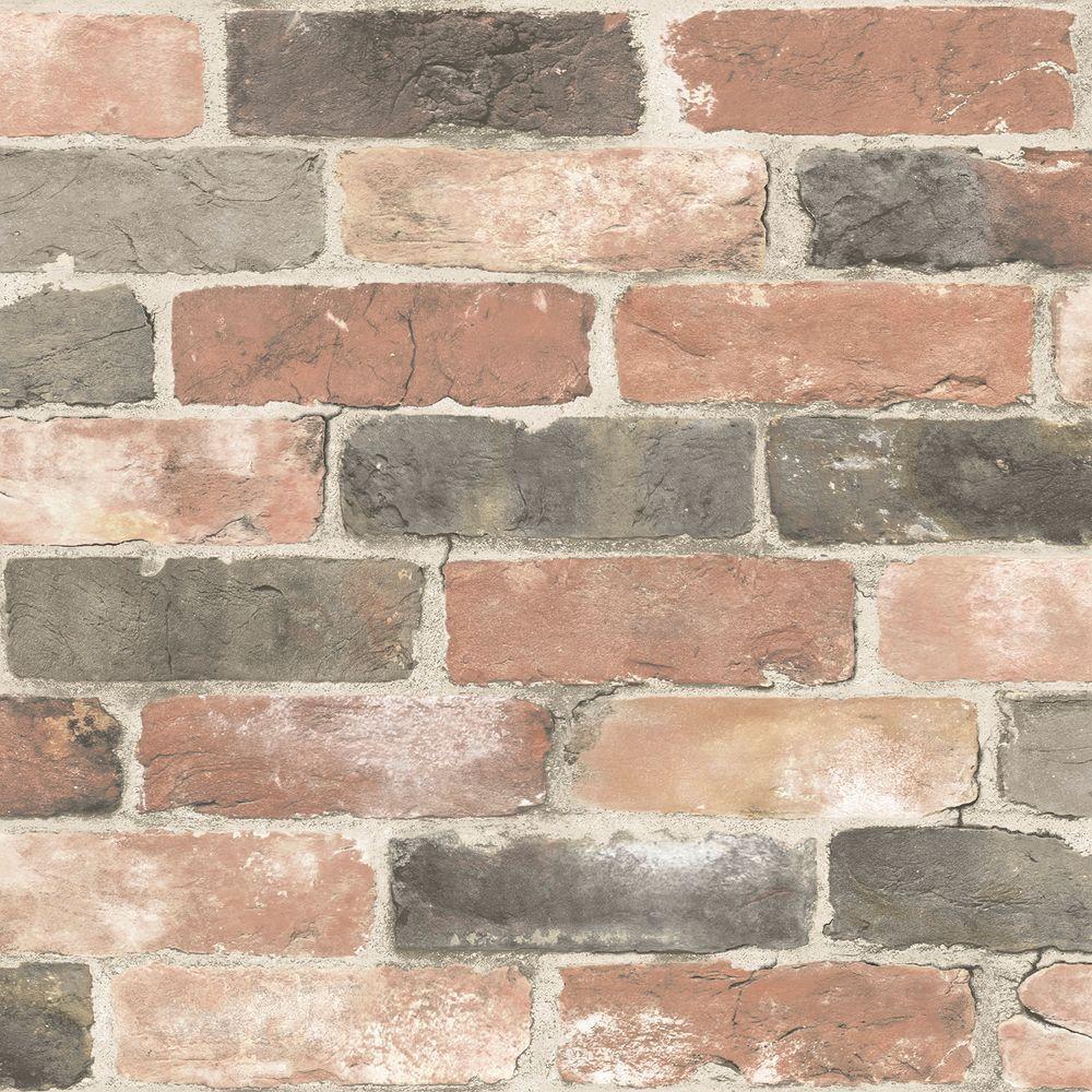 Nuwallpaper Red Newport Reclaimed Brick Peel And Stick Wallpaper