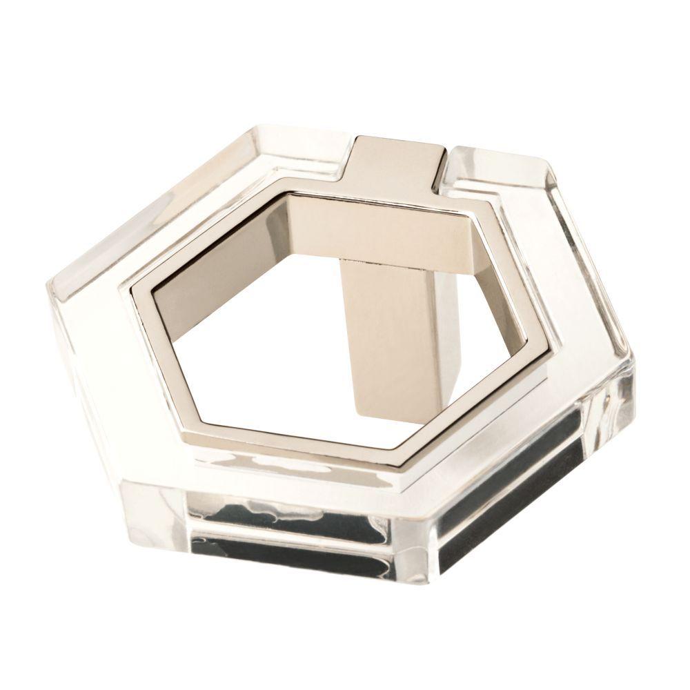 Liberty 1 7 8 In 48mm Polished Nickel And Clear Acrylic Hexagon