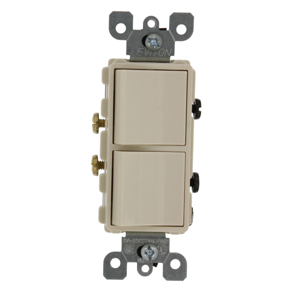 Leviton 20 Amp Decora Commercial Grade Combination Two Single Pole