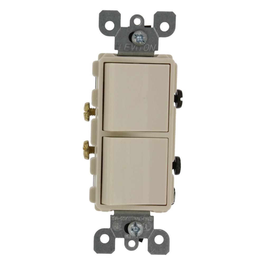 Leviton 20 Amp Decora Commercial Grade Combination Two Single Pole ...