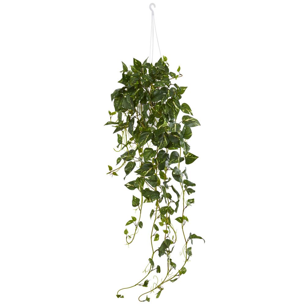 Nearly Natural Pothos Hanging Basket Artificial Plant by Nearly Natural