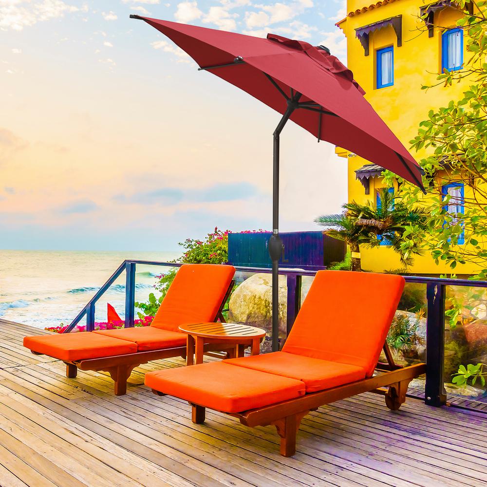 Abba Patio 7 1 2 Ft Round Outdoor Market With Push Button Tilt And Crank Lift Patio Umbrella In Red Ap75386ctr The Home Depot