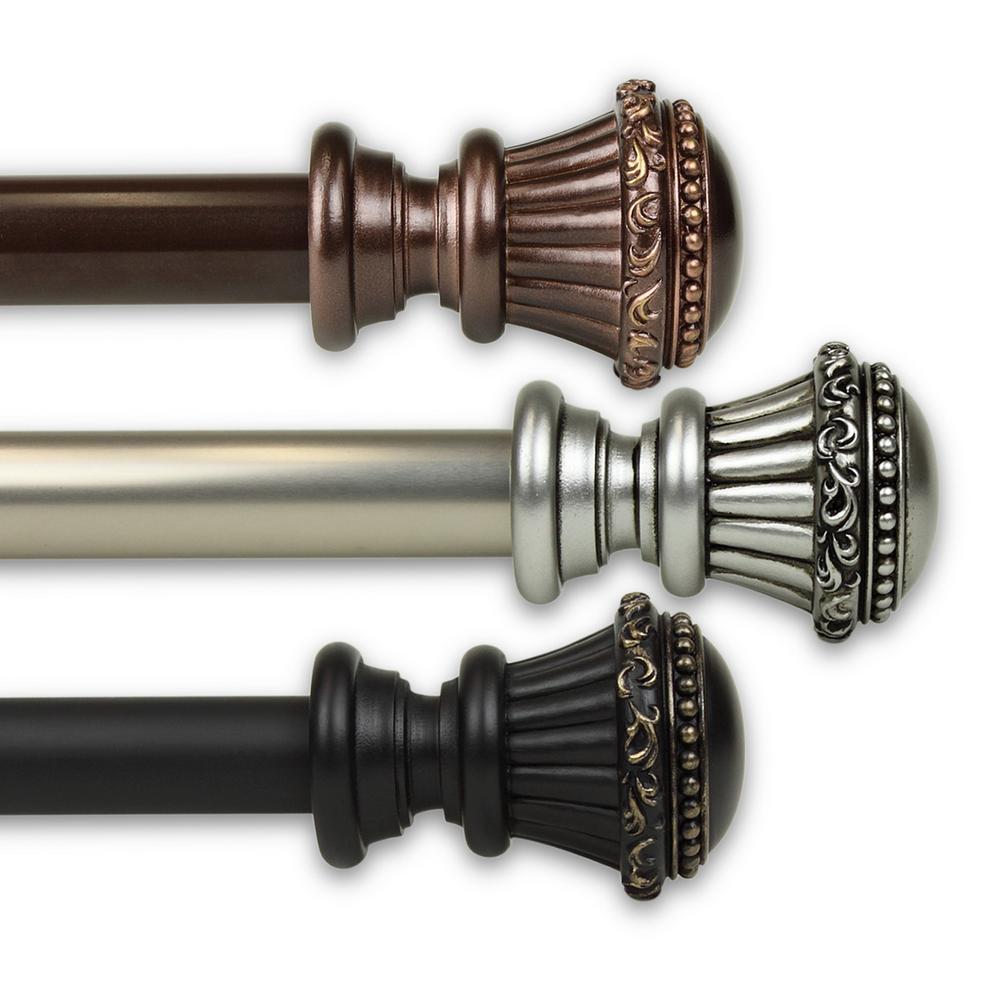 Rod Desyne Royal 1 in. Single Curtain Rod 48 in. 84 in. in Bronze100