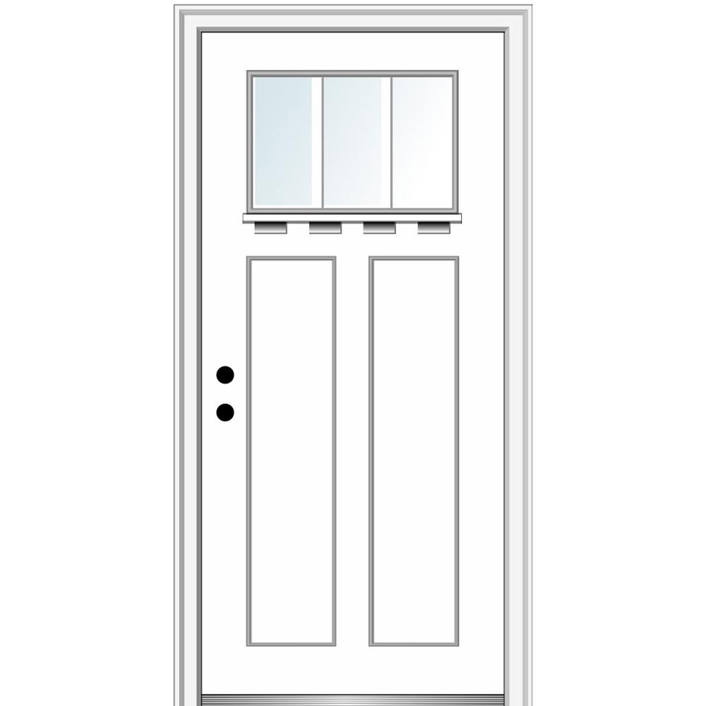 Mmi Door 36 In X 80 In Clear Lowe Glass 3 Lite Brilliant White