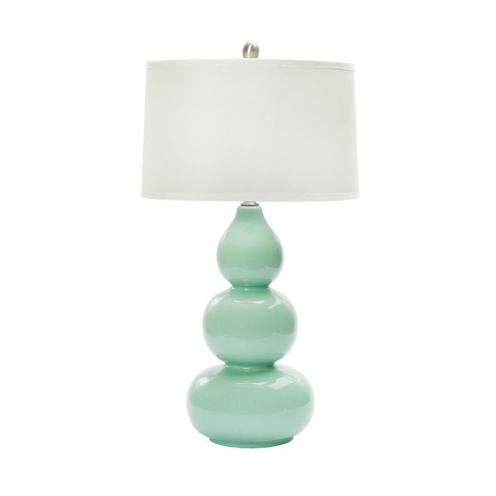 28 In Mint Green Ceramic Table Lamp W Mr8908mint The Home Depot More Like This