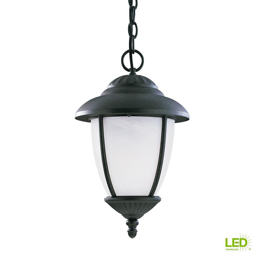 Wrought Iron Led Hardware Included Outdoor Hanging Lights Yorktown Forged Iron 1 Light Outdoor Hanging Pendant With Led Bulb