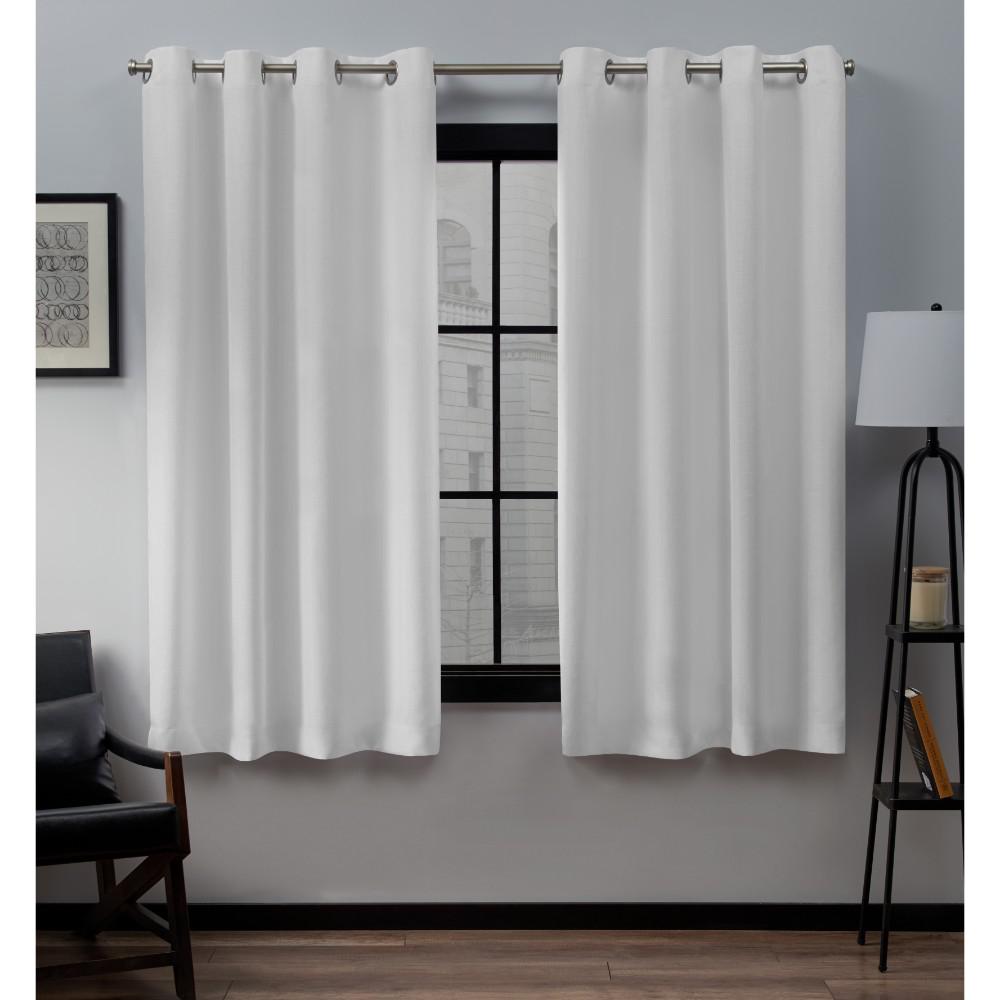 Loha 52 in. W x 63 in. L Linen Blend Grommet Top Curtain Panel in