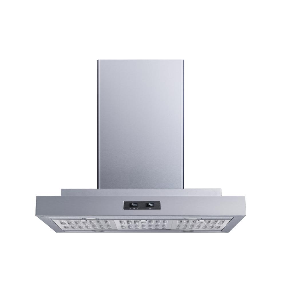 36 400 CFM Convertible Island Mount Range Hood with Stainless Steel Baffle Filters and 4 Ultra bright Soft White LED Lights