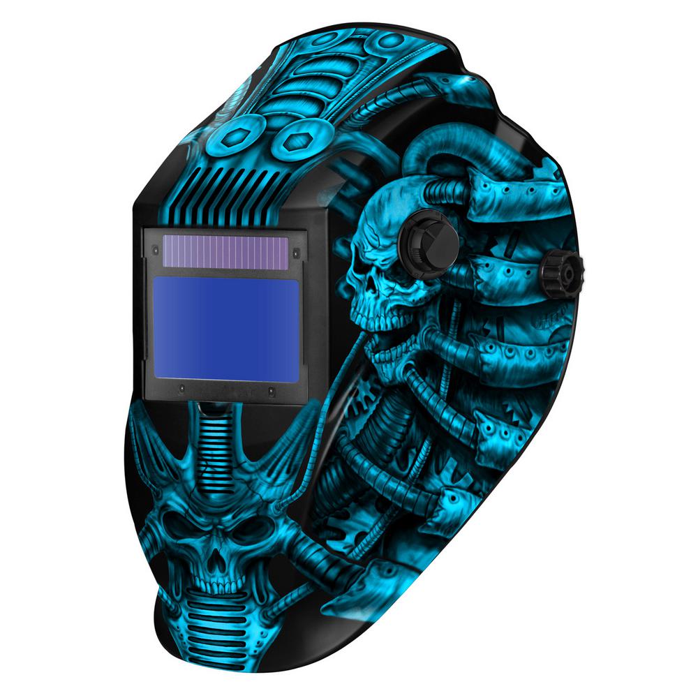 METAL MAN 8735SGC Blue Techno Skull 9 13 Shade Auto Darkening Welding