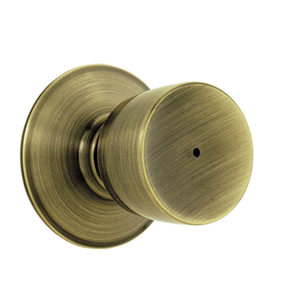 Schlage Bell Antique Brass Privacy Bed/Bath Door Knob-F40 BEL 609 - The ...