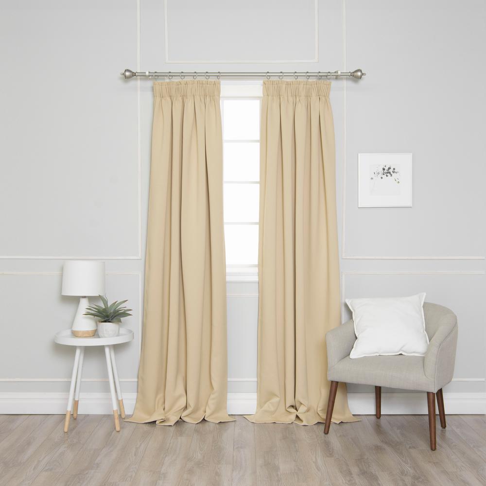 Best Home Fashion 84 In L Pencil Pleat Blackout Curtains In Beige