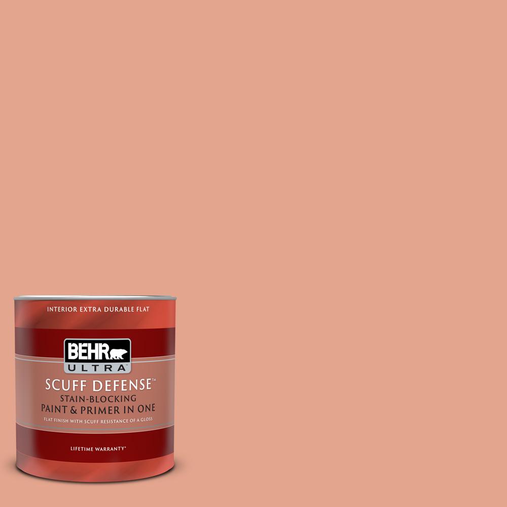 BEHR ULTRA 1 qt. M1804 Priceless Coral Extra Durable Flat Interior
