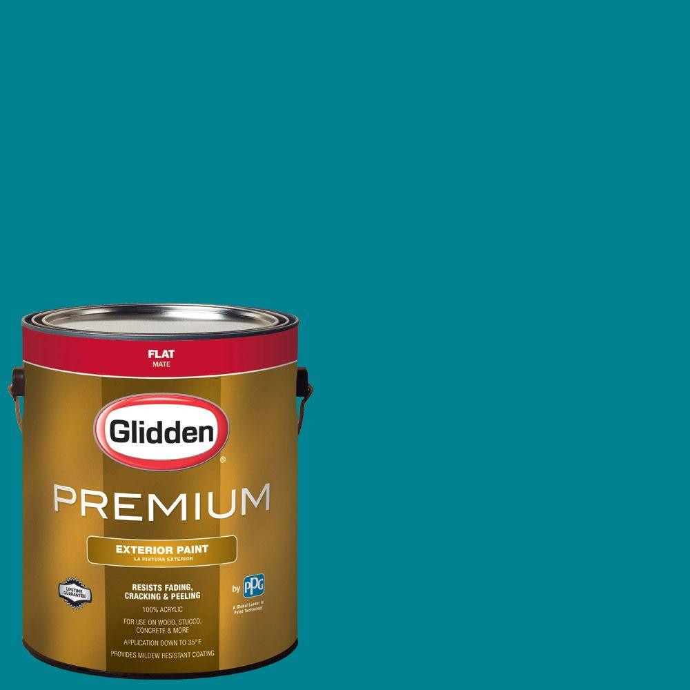 Glidden Premium 1 Gal Hdgb27d Kingfisher Blue Flat Latex Exterior Hdgb27d Kingfisher Blue Flat Latex Exterior Paint
