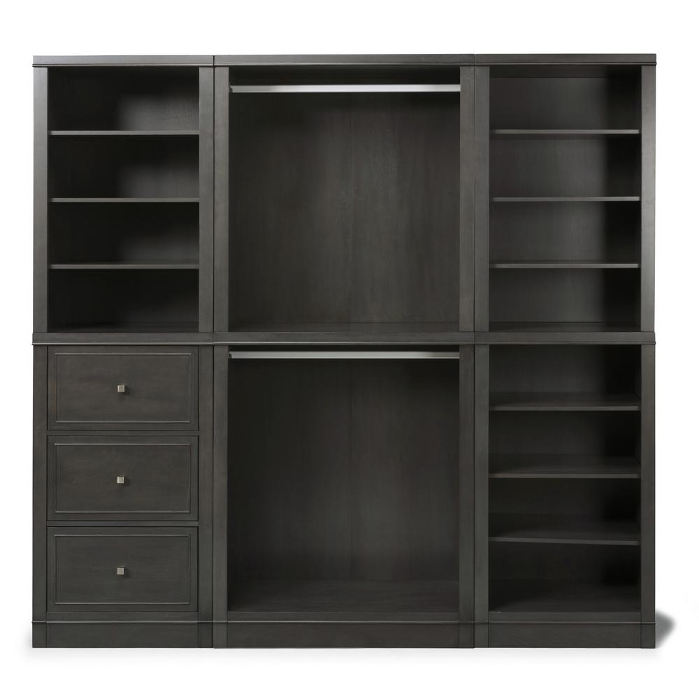 Armoires Wardrobes Bedroom Furniture The Home Depot 5th Avenue 3 Piece Closet Wall Storage Units