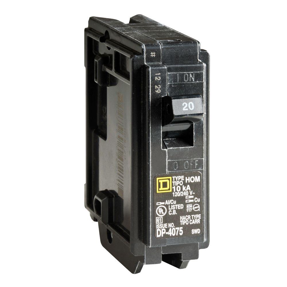 SQUARE D 20 AMP 1 POLE CIRCUIT BREAKER MODEL # AB-5310
