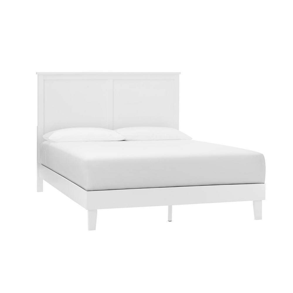StyleWell Granbury White Wood Queen Panel Bed (81.30 in W. X 48 in H