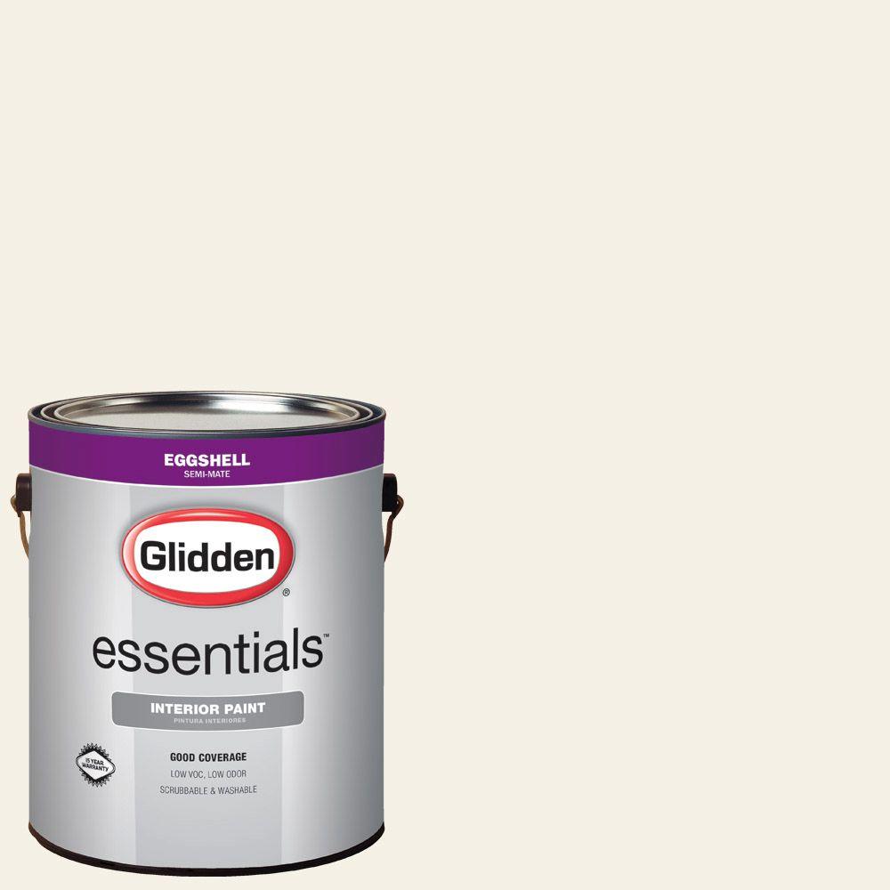 Glidden Essentials 1 gal. HDGWN43 Crisp Linen White Eggshell Interior