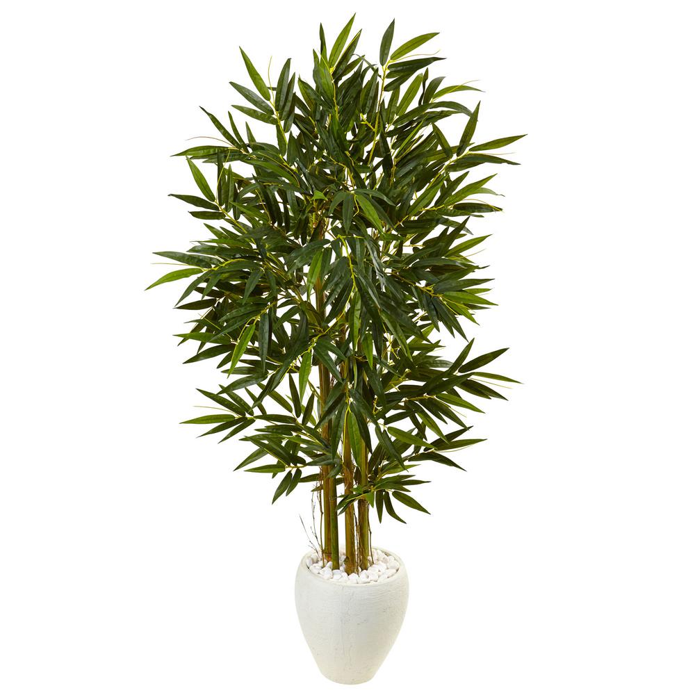 Nearly Natural Indoor Bamboo Artificial Tree in Decorative ...
