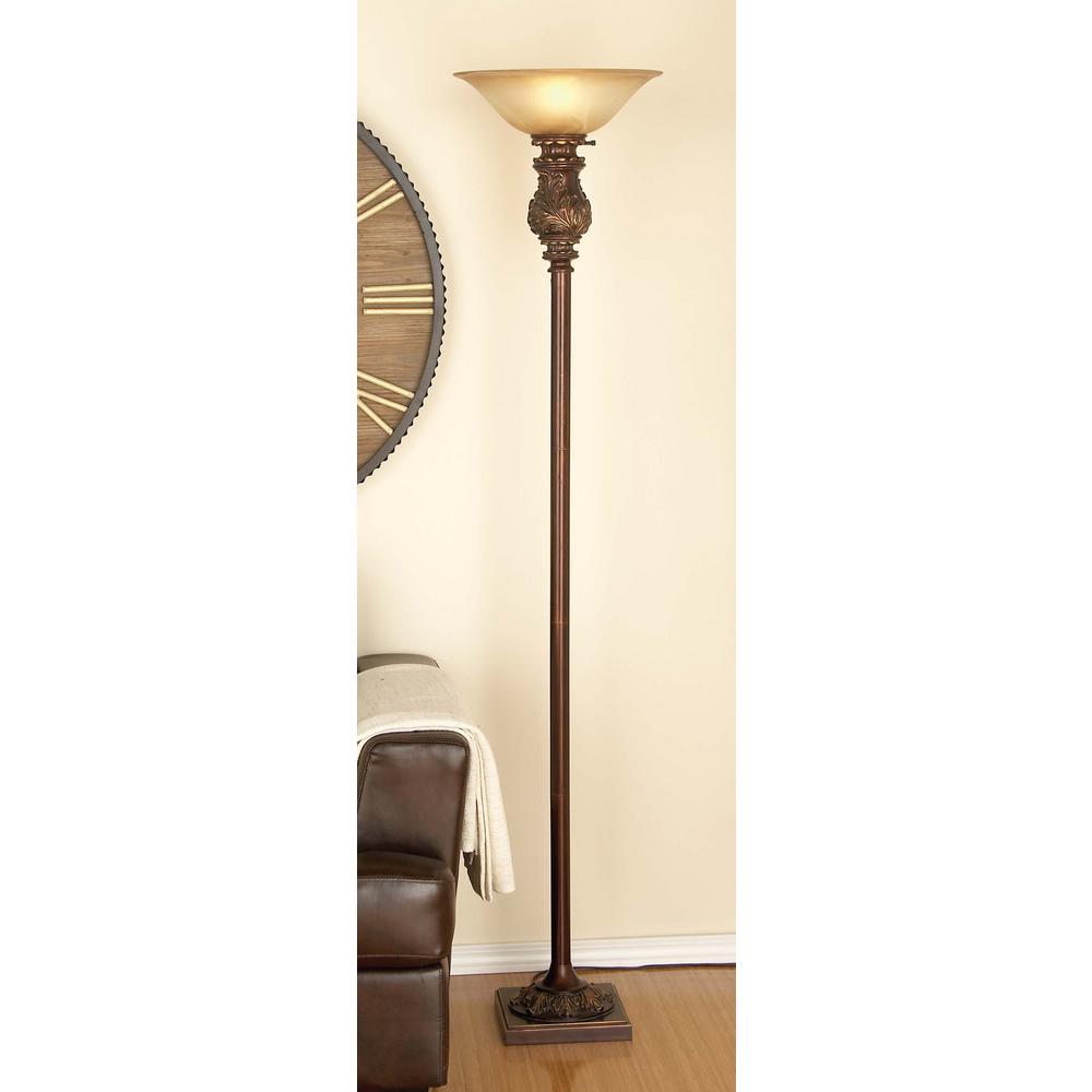 70 In Classic Metal Glass White Floor Lamp
